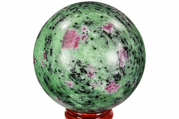 Polished Ruby Zoisite Sphere - Tanzania #107232